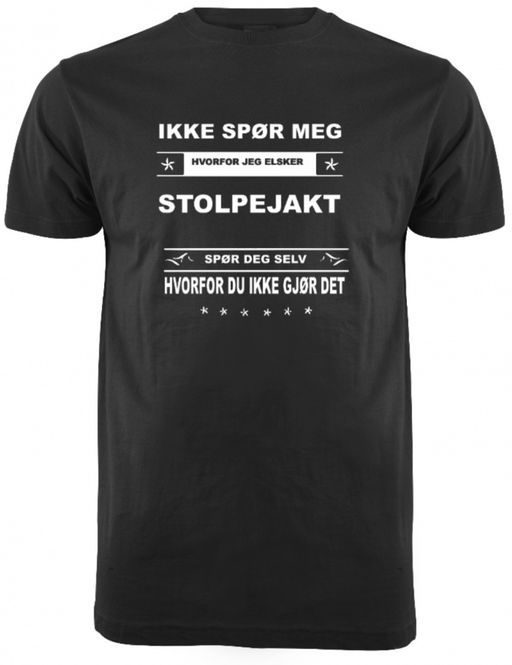 Hovedbilde IKKE SPØR STOLPEJAKT T-SKJORTE